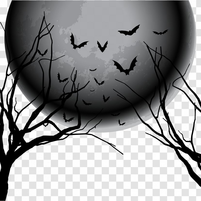 Halloween Euclidean Vector Night Sky - Flower - Elements Transparent PNG