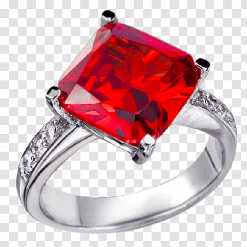 Ring Diamond Ruby Jewellery - Birthstone - Inlaid ​​ring Transparent PNG
