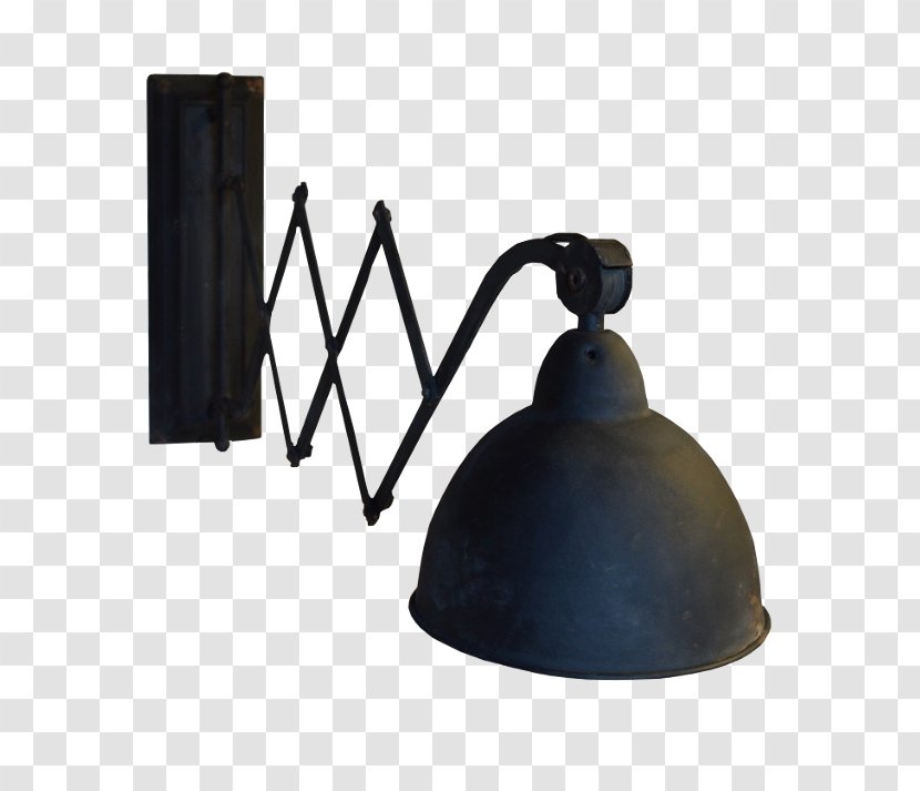 Industry Lamp Anthracite Black Metal Transparent PNG