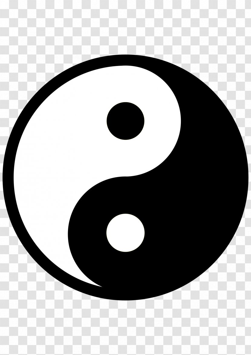 Yin And Yang Symbol Sign - Black White Transparent PNG