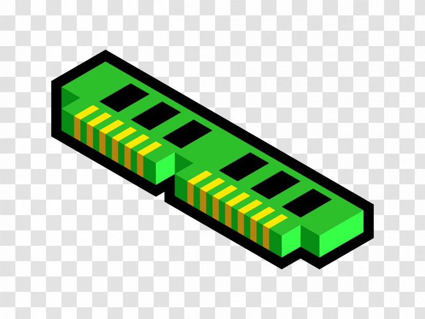 RAM Computer Memory Integrated Circuits & Chips Clip Art - Yellow - Working Cliparts Transparent PNG