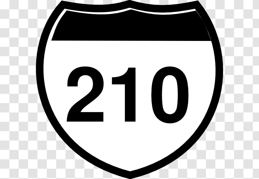 Interstate 210 And State Route US Highway System Shield Clip Art - Map - Brand Transparent PNG