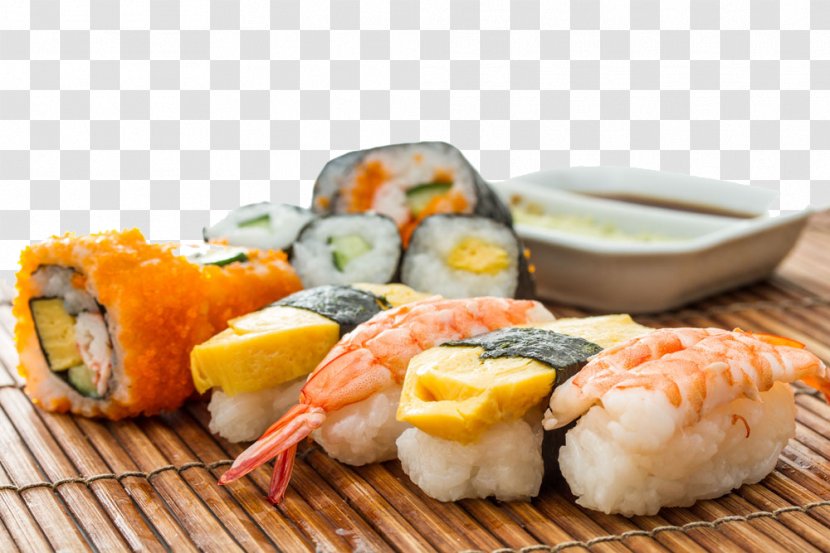 Sushi Sake Sashimi Japanese Cuisine Seafood Transparent PNG