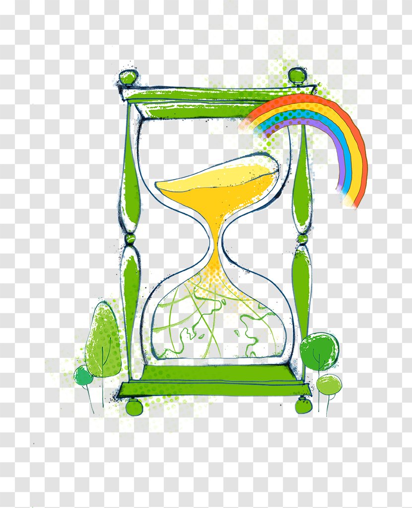 Hourglass Poster - Cartoon And Rainbow Transparent PNG