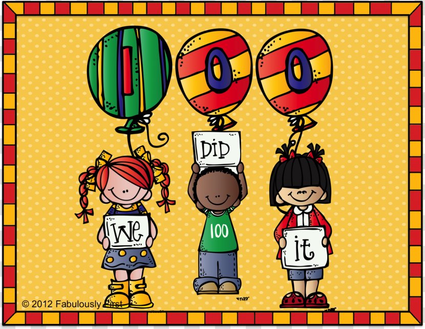 School Blog Clip Art - Yellow - 100 Day Cliparts Transparent PNG