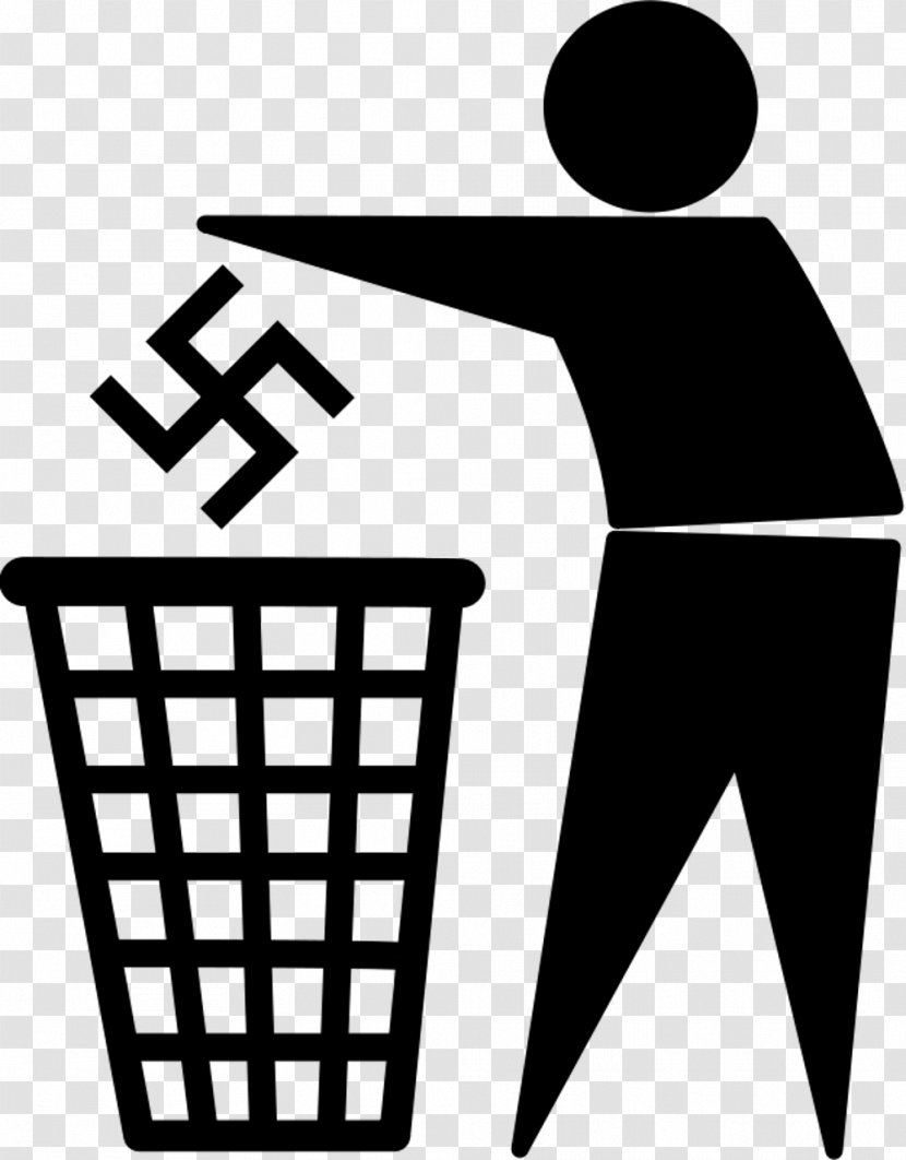 Tidy Man Logo Rubbish Bins & Waste Paper Baskets Clip Art - Black And White - Nazis Transparent PNG