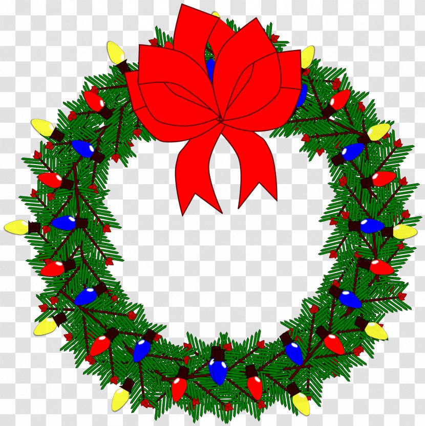 Christmas Wreath Garland Clip Art - Pine Family - Wedding Transparent PNG