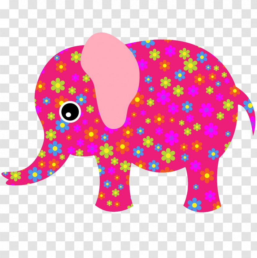 Elephant Pink Clip Art - Indian - Illustration Transparent PNG
