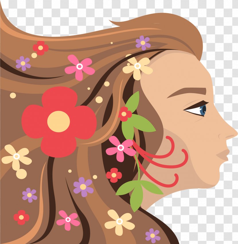 Woman Poster International Womens Day - Tree - Fluttering Long Curls Transparent PNG
