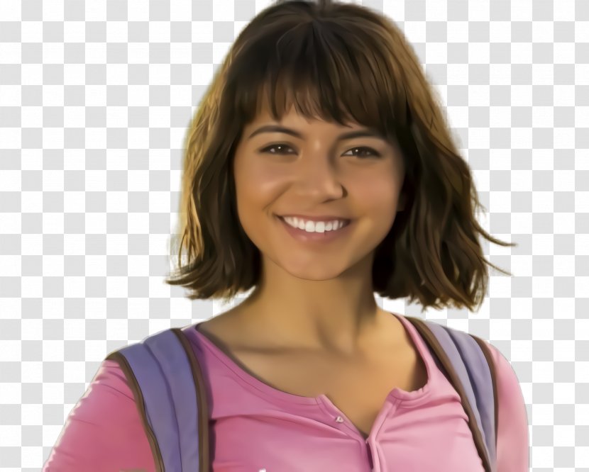 Isabela Moner - Neck - Black Hair Lace Wig Transparent PNG