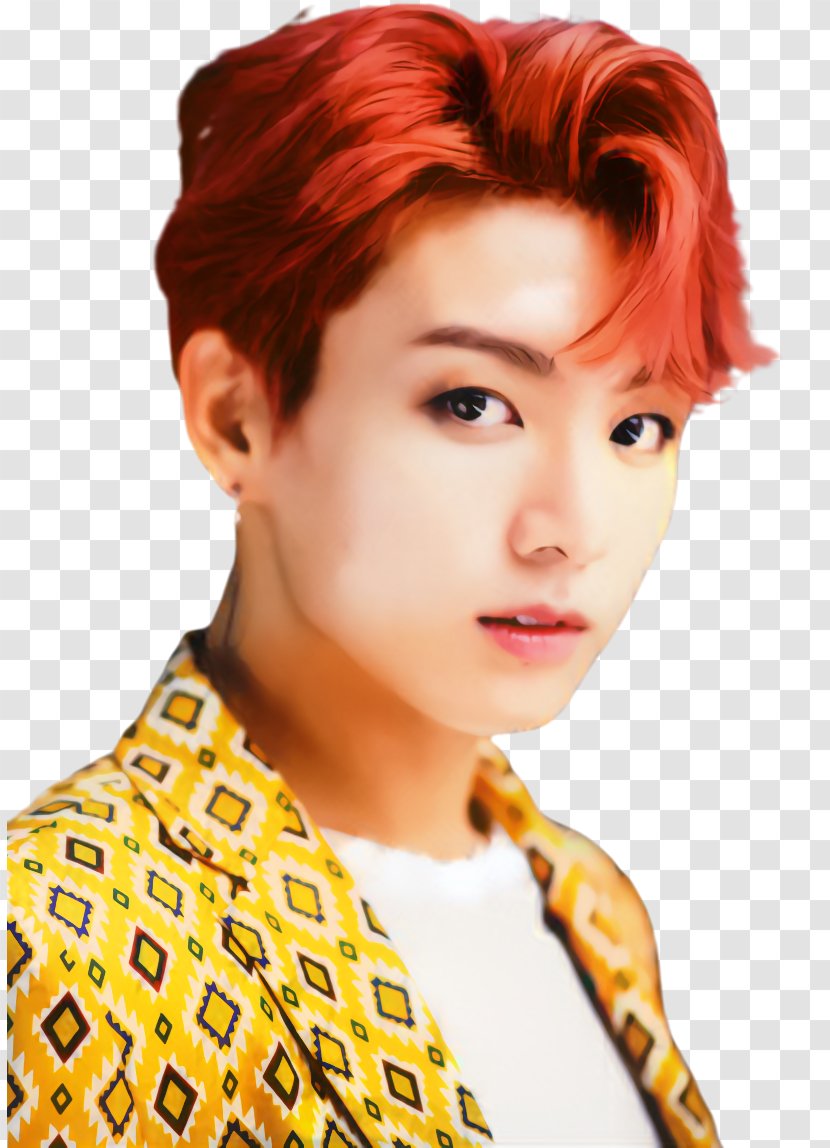 BTS K-pop Korean Idol Momoland - Red Hair - Retro Style Transparent PNG