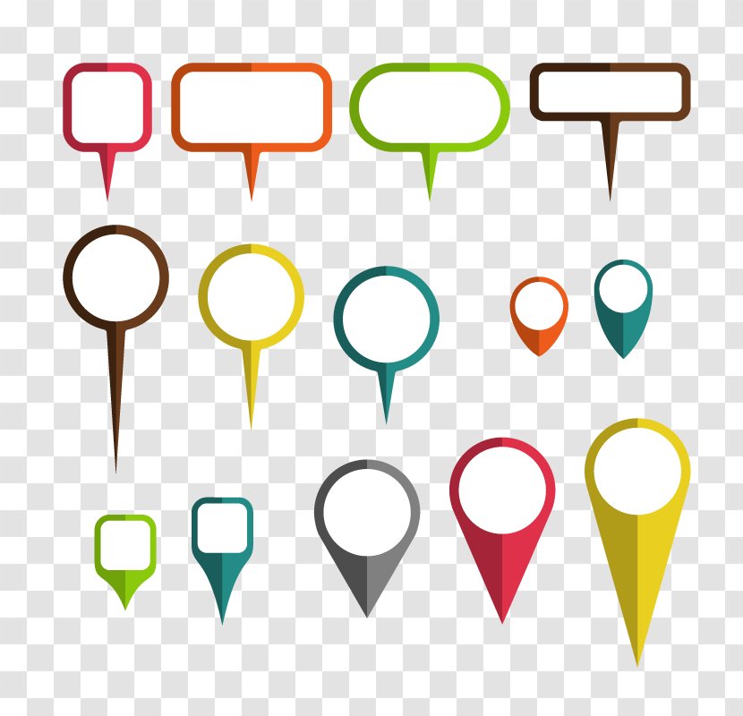 Vector Map Icon - Pin - Color Landmarks Material Transparent PNG