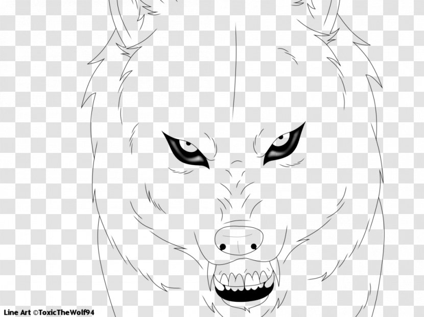 Line Art Gray Wolf Drawing - Frame - Angry Face Transparent PNG