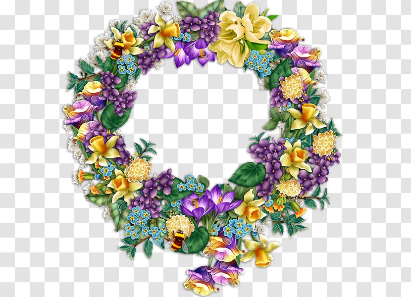 Floral Design Wreath Cut Flowers Lei - Violet Transparent PNG