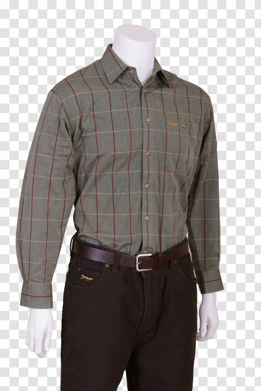 Dress Shirt Tartan Melksham Check Brown - Button Transparent PNG