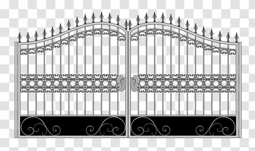 Gate Fence Wrought Iron Railing - Paint - Vector Material Door Pattern Cartoon Transparent PNG
