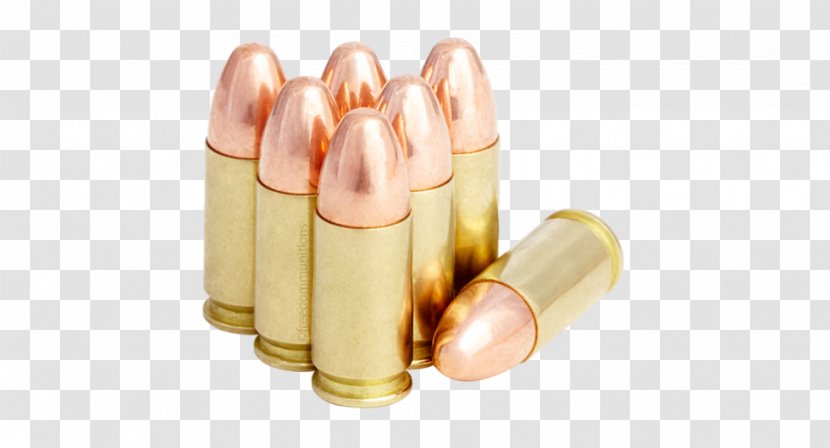 9×19mm Parabellum Full Metal Jacket Bullet Grain Ammunition Firearm Transparent PNG