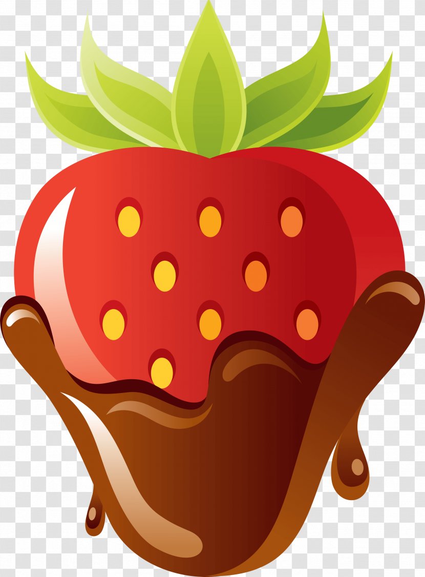 Ice Cream Strawberry Chocolate - Fruit - Images Transparent PNG