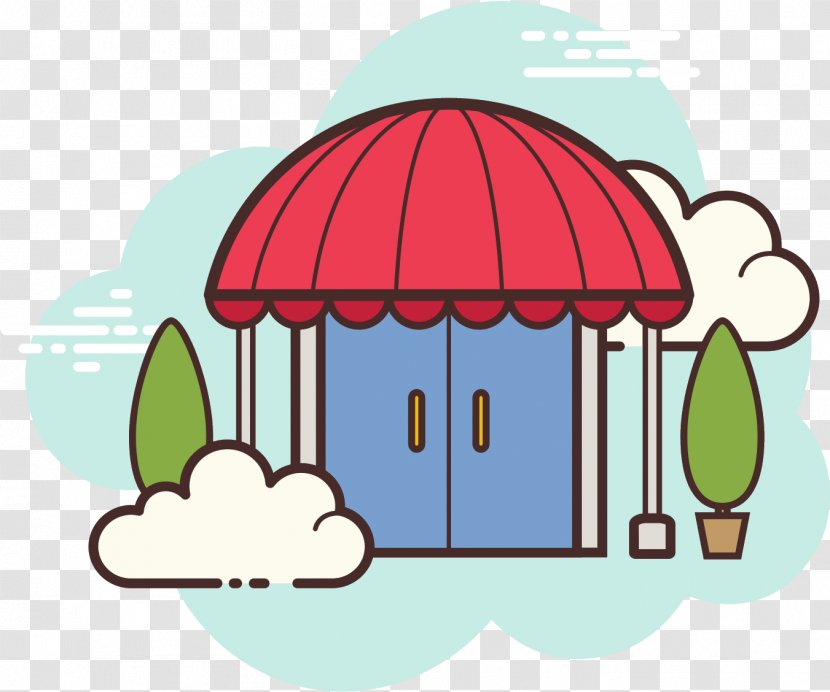 Green Clip Art Pink Cartoon House - Building Hut Transparent PNG