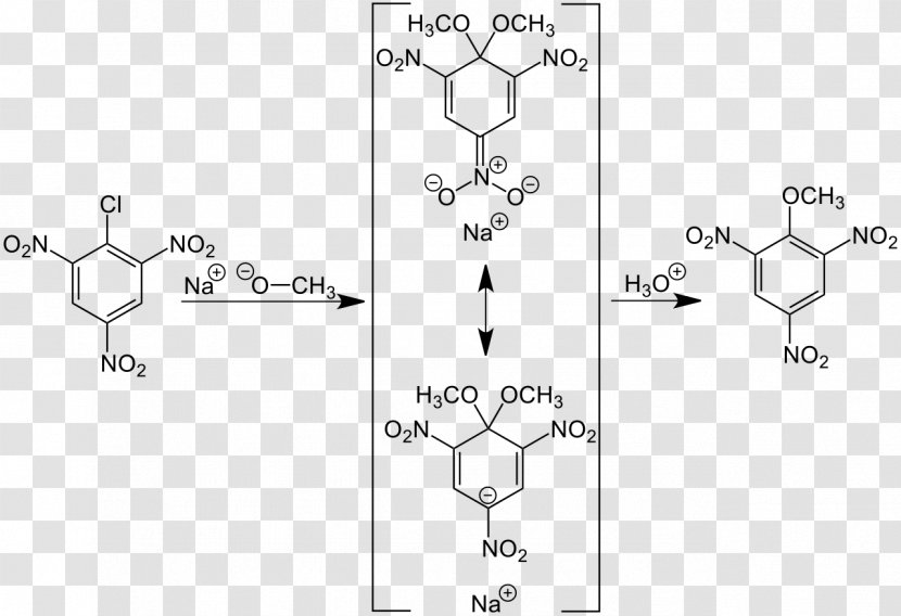 Meisenheimer Complex Adduct Nucleophile Organic Chemistry Nitro Compound - Black And White Transparent PNG