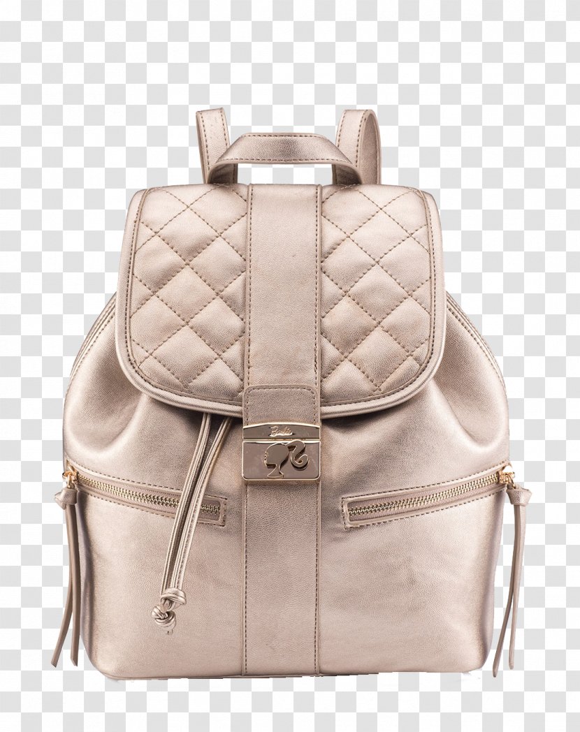 Handbag Backpack Leather Amazon.com - Beige - Barbie Golden Bucket Bag Transparent PNG