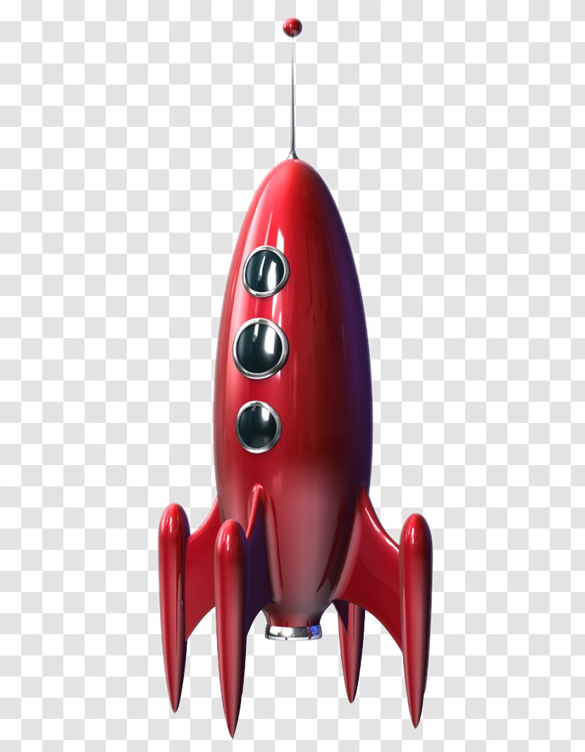 Rocket Red Spacecraft Photography Illustration - Royaltyfree - Cartoon Transparent PNG