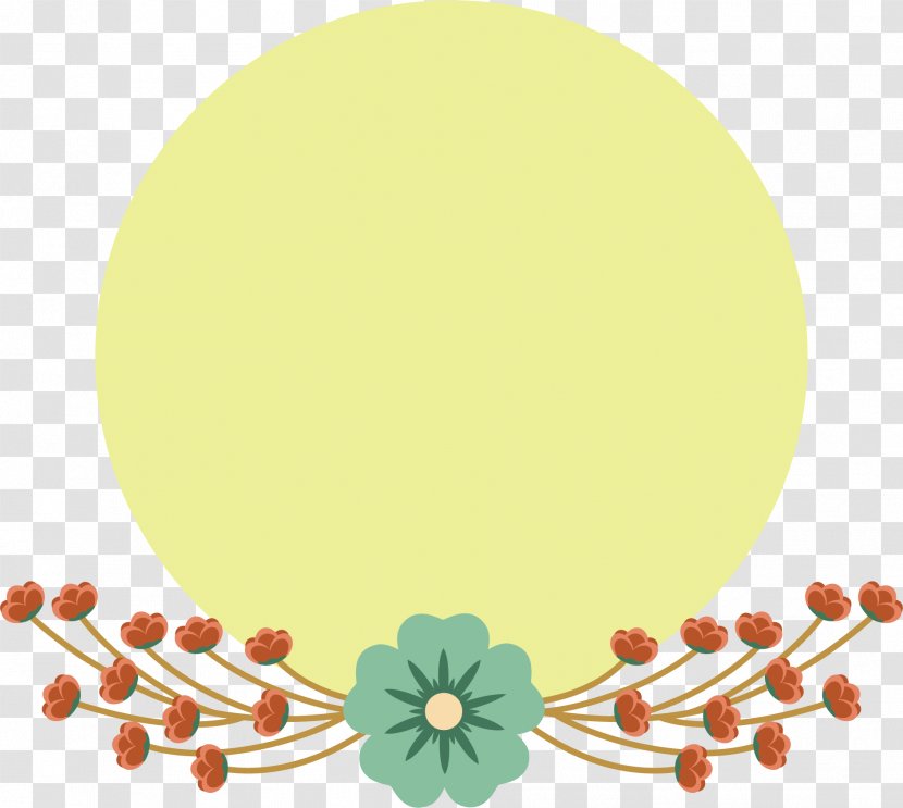 Flower Euclidean Vector Circle - Orange - Creative Flowers Material Label Transparent PNG