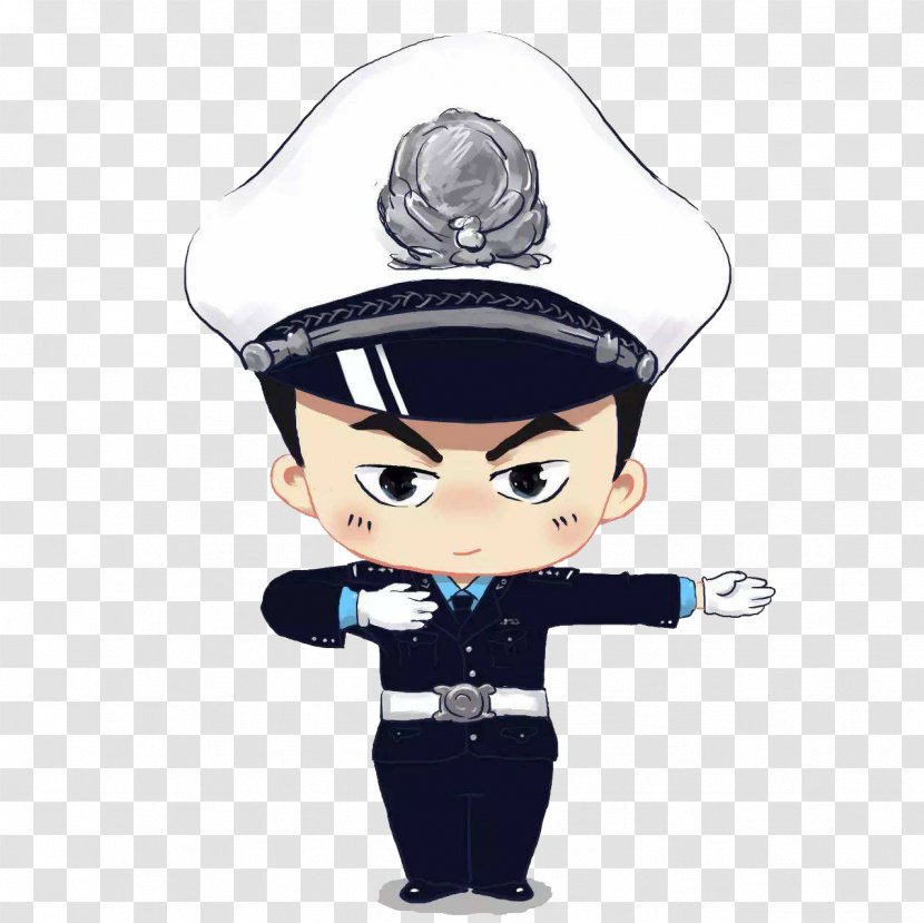 Yulin Police Officer Traffic Battalion - Cartoon Image Of Transparent PNG