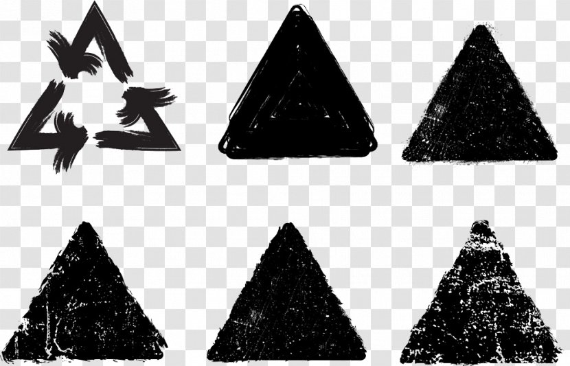 Ink Brush - Black - Vector Triangle Transparent PNG