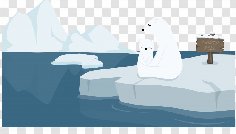 Polar Bear Ice Melting - Heart - Vector Cute Transparent PNG