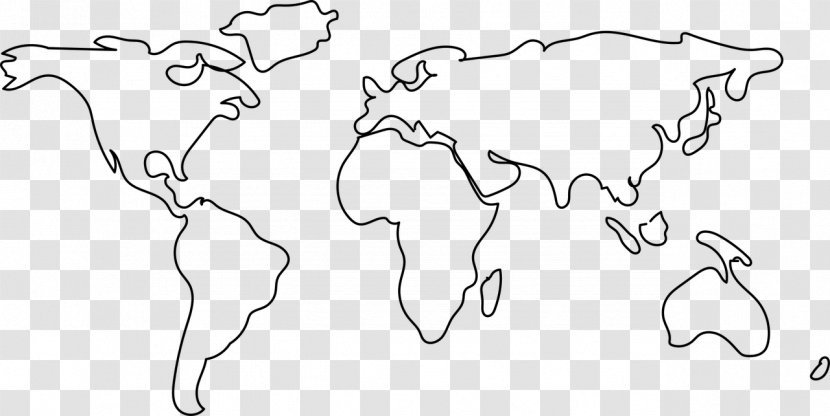 World Map Globe Blank - Cartoon Transparent PNG
