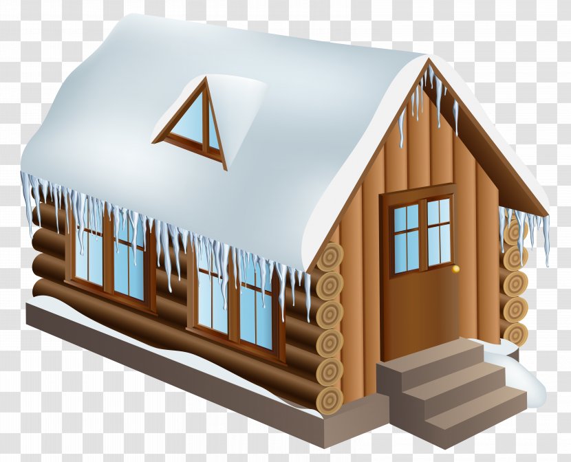 Snow House Winter - Facade - Cabin Transparent PNG