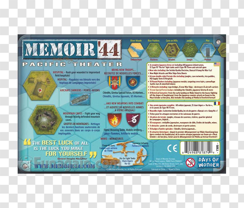 Memoir '44 Board Game Strategy Days Of Wonder - Pacific War Transparent PNG