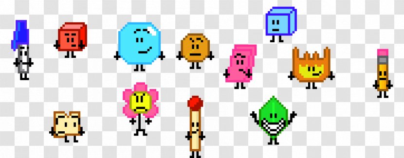 Image Pixel Art Character Photography - Yellow - Bfdi Banner Transparent PNG