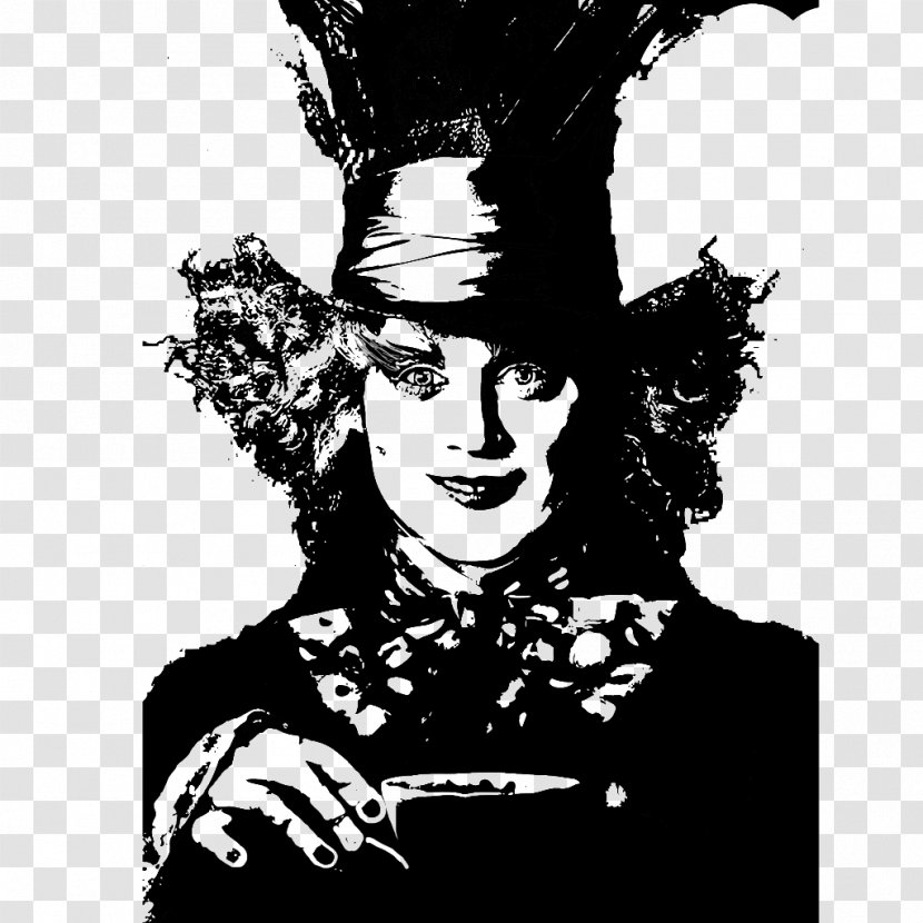 Mad Hatter Alice's Adventures In Wonderland Queen Of Hearts Cheshire Cat - Visual Arts - Alice Through The Looking Glass Transparent PNG