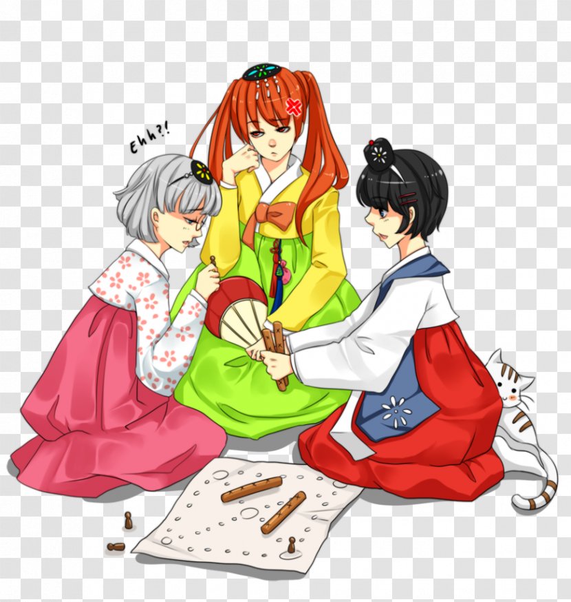 DeviantArt Hanbok Game Go-Stop - Watercolor - Korean Traditional Transparent PNG