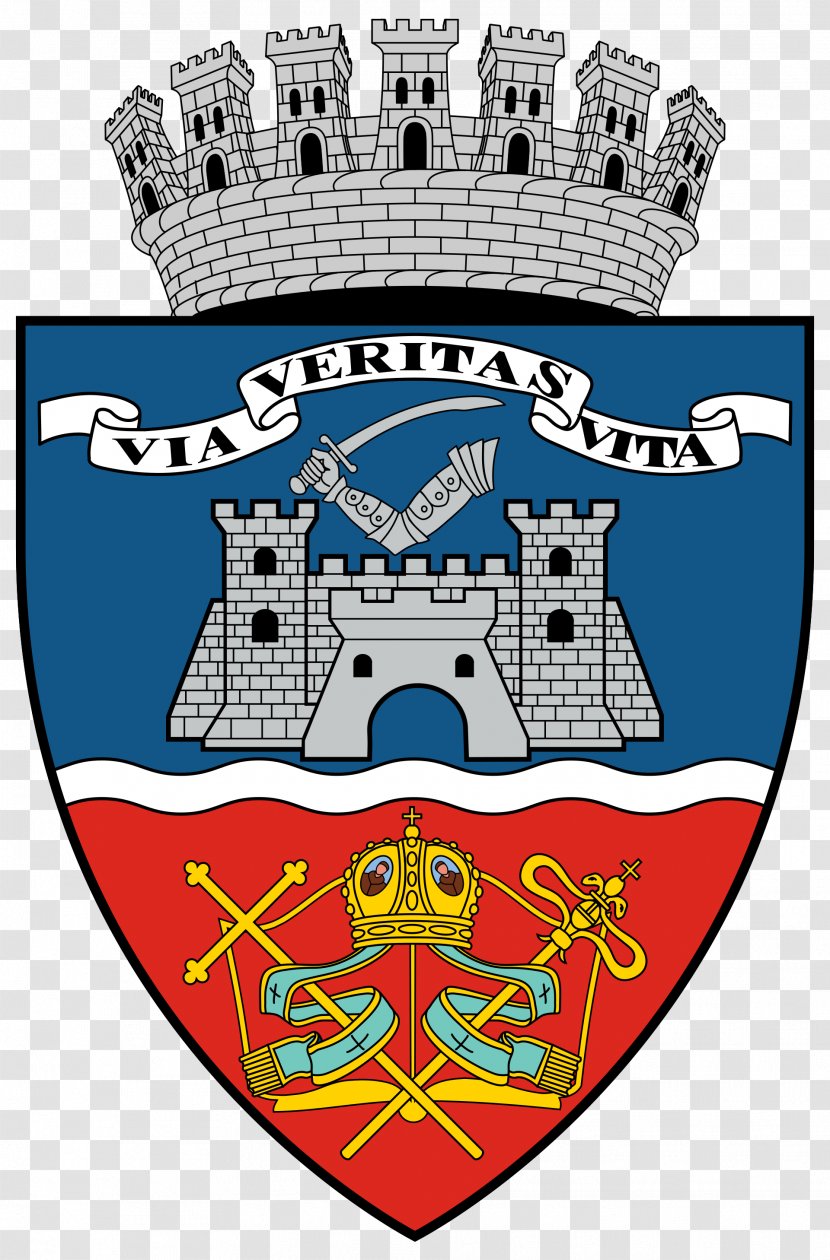 Coat Of Arms Arad City Hall Via Et Veritas Vita Wikipedia - History - Towns Along Highway 66 Transparent PNG