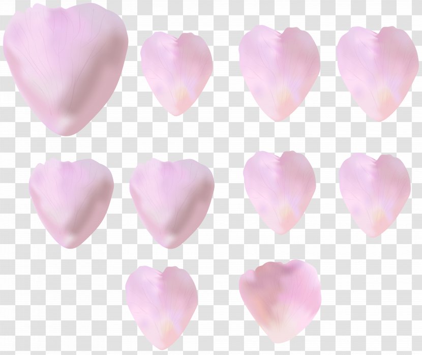 Heart Pink Petal Balloon - Rose Petals Hearts Clip Art Image Transparent PNG