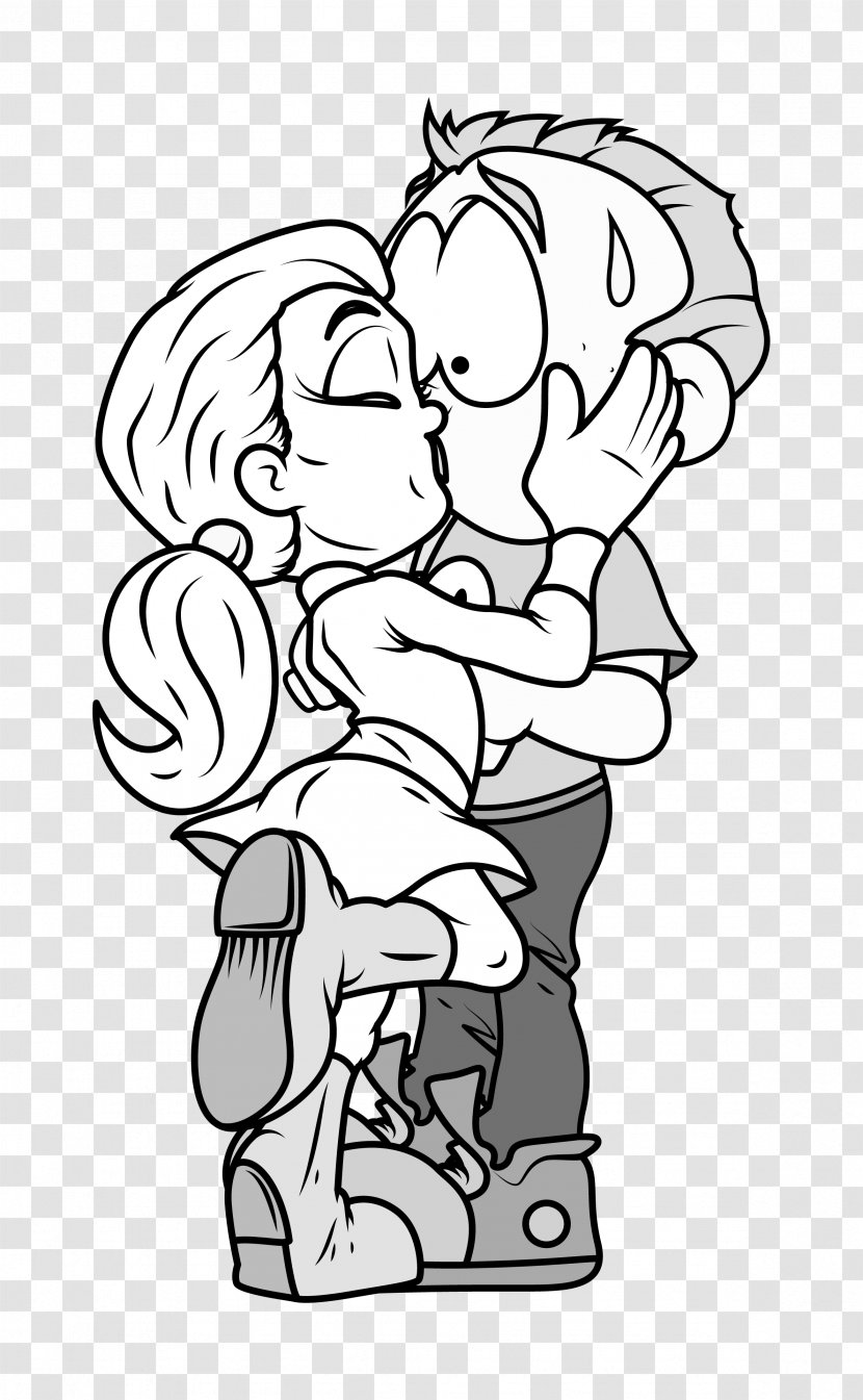 Kiss Drawing Illustration - Cartoon - Kissing Couple Characters Transparent PNG
