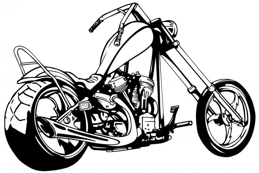 Chopper Motorcycle Harley-Davidson Clip Art - Bicycle Frame - Cowboy Cliparts Transparent PNG