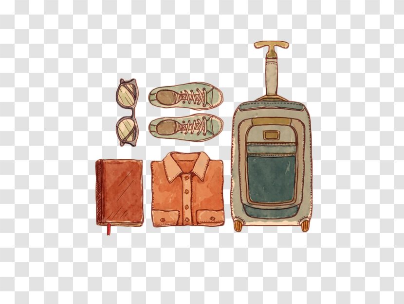 Baggage Travel Watercolor Painting - Tourism - Hand-painted Cartoon Luggage Transparent PNG
