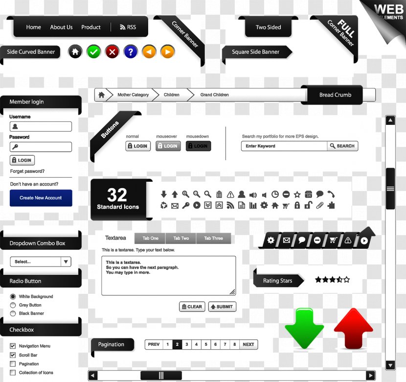 Web Development Design Framing Navigation Bar - Button Transparent PNG