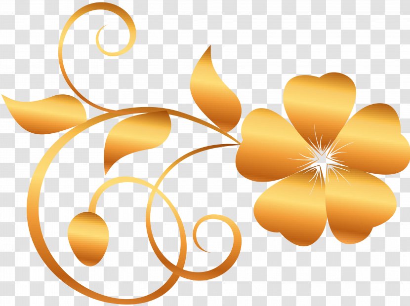 Flower Yellow Clip Art - Golden Flowers - Elements Transparent PNG