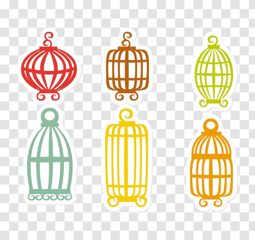 Birdcage Euclidean Vector - Text - Color Cartoon Bird Cage Transparent PNG