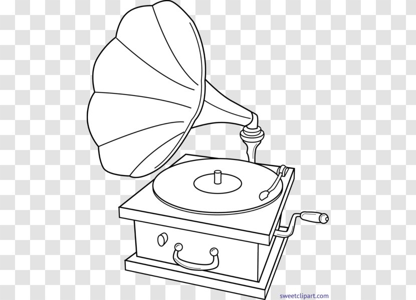 Coloring Book Clip Art Phonograph Record Openclipart - Monochrome Transparent PNG