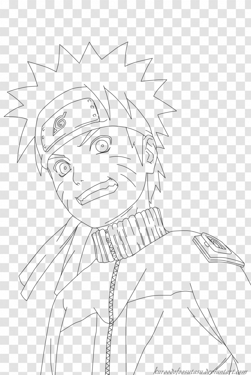 Naruto Uzumaki Line Art Sketch - Frame Transparent PNG