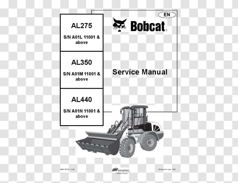 Car Skid-steer Loader Bobcat Company Motor Vehicle - Monochrome Transparent PNG