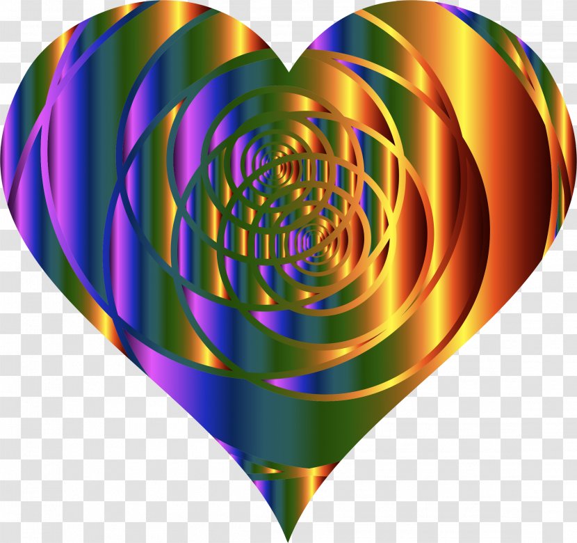 Spiral Heart Fractal Art Clip - Purple Transparent PNG