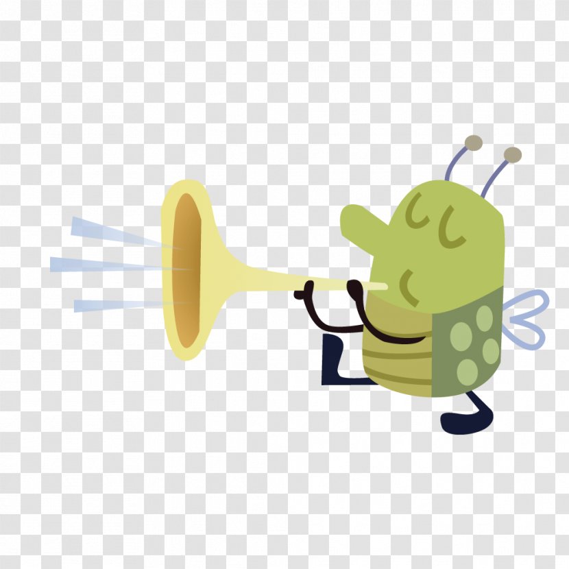 Cartoon Trumpet Animation - Tree - Bee Trumpets Transparent PNG