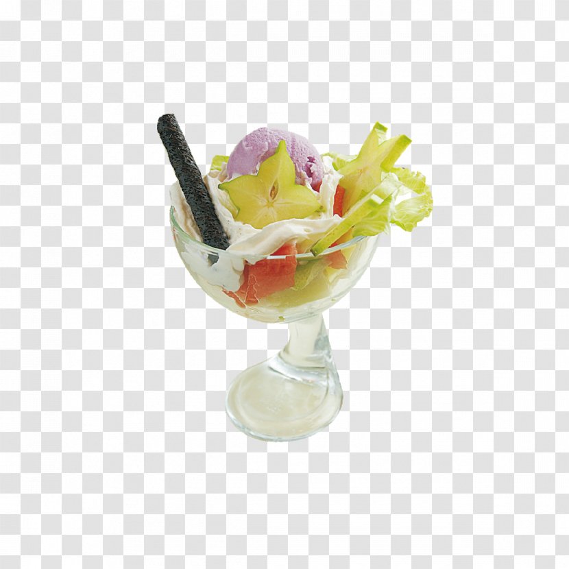 Ice Cream Gelato Sundae Cocktail Garnish - Dairy Product - Fruit Salad Graphics Transparent PNG